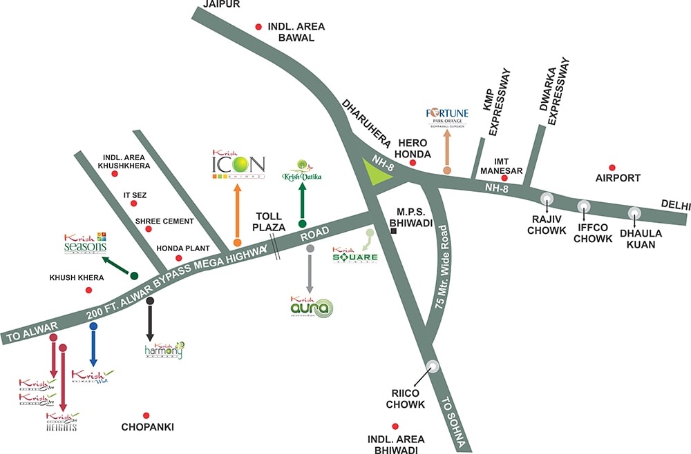 Krish Icon Location Map in Bhiwadi